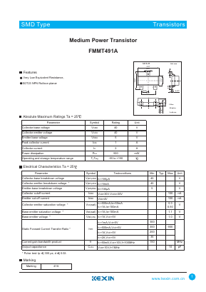 FMMT491A Datasheet PDF KEXIN Industrial