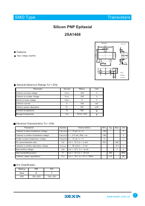 2SA1468 Datasheet PDF KEXIN Industrial