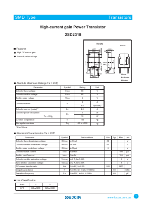 2SD2318 Datasheet PDF KEXIN Industrial
