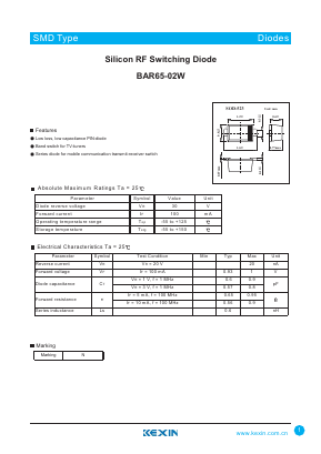 BAR65-02W Datasheet PDF KEXIN Industrial
