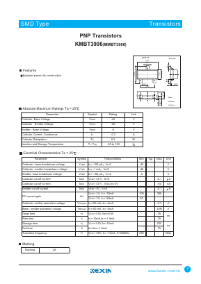 MMBT3906 Datasheet PDF KEXIN Industrial