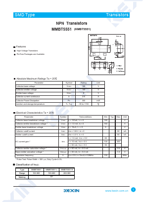 MMBT5551-H Datasheet PDF KEXIN Industrial