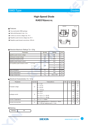 BAS316 Datasheet PDF KEXIN Industrial