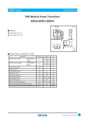 BSR33 Datasheet PDF KEXIN Industrial