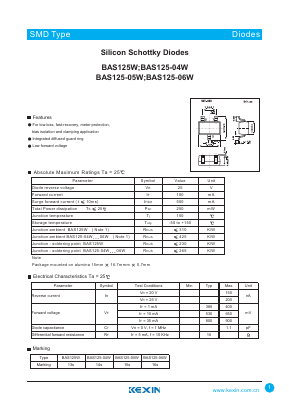 BAS125-04W Datasheet PDF KEXIN Industrial