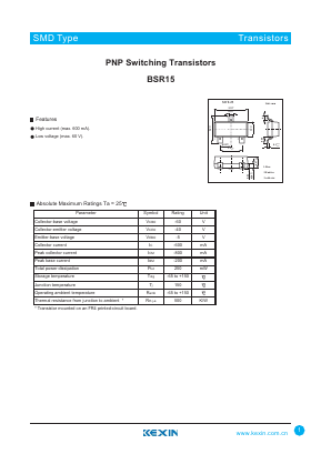 BSR15 Datasheet PDF KEXIN Industrial