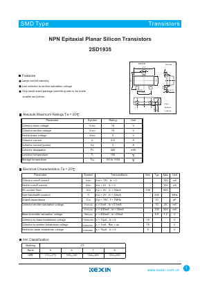 2SD1935 Datasheet PDF KEXIN Industrial