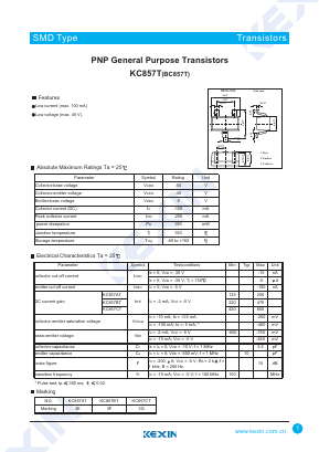 BC857T Datasheet PDF KEXIN Industrial