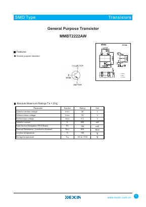 MMBT2222AW Datasheet PDF KEXIN Industrial