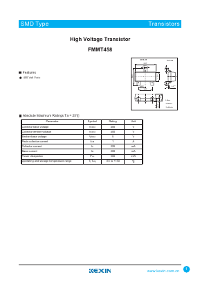 FMMT458 Datasheet PDF KEXIN Industrial