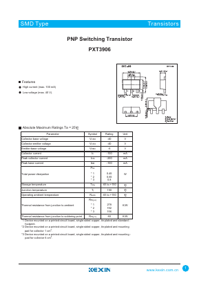 PXT3906 Datasheet PDF KEXIN Industrial