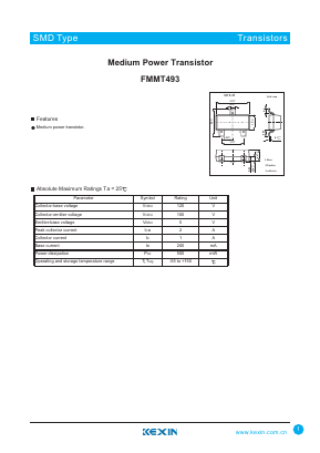 FMMT493 Datasheet PDF KEXIN Industrial