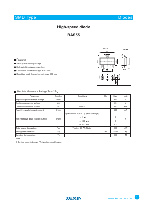 BAS55 Datasheet PDF KEXIN Industrial