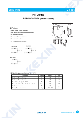 BAP64-04 Datasheet PDF KEXIN Industrial