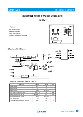 UC3842 Datasheet PDF KEXIN Industrial