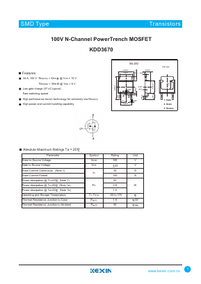 KDD3670 Datasheet PDF KEXIN Industrial