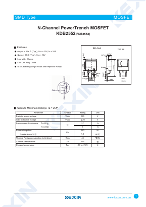KDB2552 Datasheet PDF KEXIN Industrial