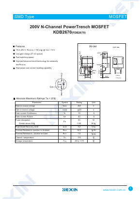 KDB2670 Datasheet PDF KEXIN Industrial