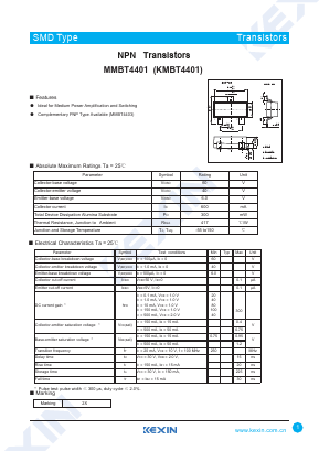 MMBT4401 Datasheet PDF KEXIN Industrial