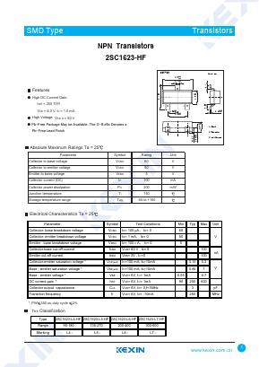 2SC1623-L6-HF Datasheet PDF KEXIN Industrial