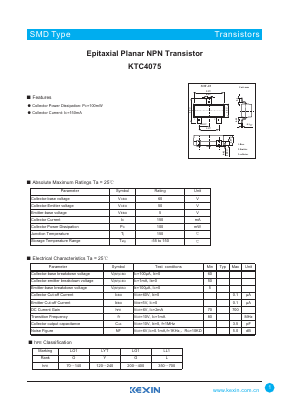 KTC4075 Datasheet PDF KEXIN Industrial