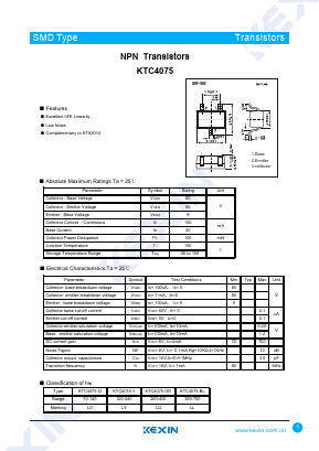 KTC4075 Datasheet PDF KEXIN Industrial
