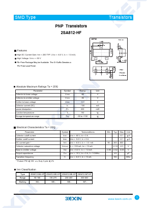 2SA812-M5-HF Datasheet PDF KEXIN Industrial