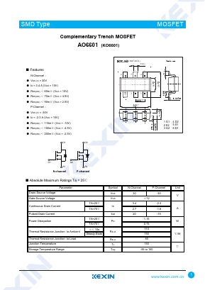 KO6601 Datasheet PDF KEXIN Industrial