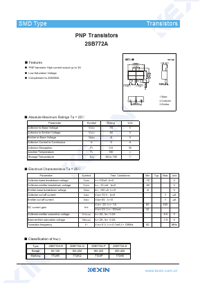 2SB772A-R Datasheet PDF KEXIN Industrial