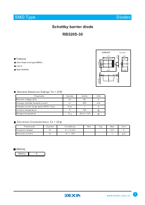 RB520S-30 Datasheet PDF KEXIN Industrial