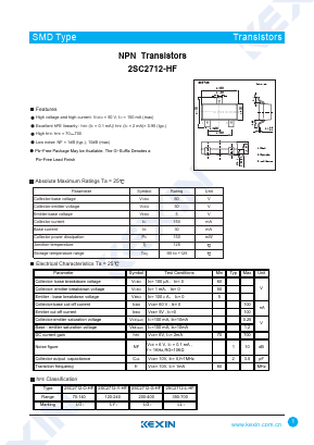2SC2712-O-HF Datasheet PDF KEXIN Industrial