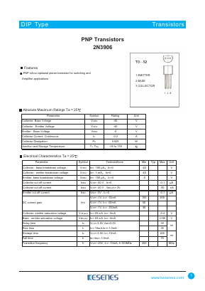 2N3906 Datasheet PDF KEXIN Industrial