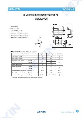 2SK3030DS Datasheet PDF KEXIN Industrial