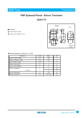 2SA1773 Datasheet PDF KEXIN Industrial