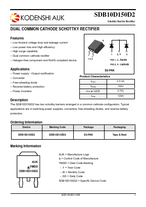 SDB10D150D2-1 Datasheet PDF Kodenshi Auk Co., LTD