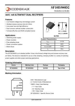 SF10D300D2 Datasheet PDF Kodenshi Auk Co., LTD