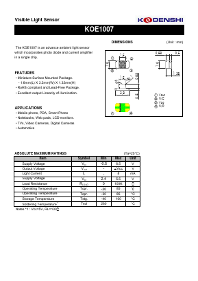 KOE1007 Datasheet PDF Kodenshi Auk Co., LTD