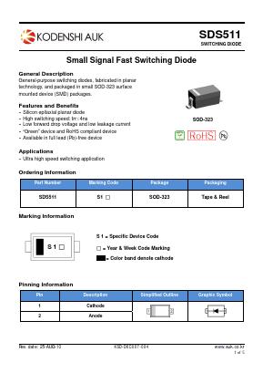SDS511 Datasheet PDF Kodenshi Auk Co., LTD