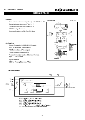 KOI-6002ASC Datasheet PDF Kodenshi Auk Co., LTD