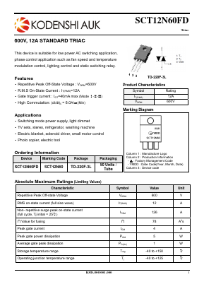 SCT12N60FD Datasheet PDF Kodenshi Auk Co., LTD
