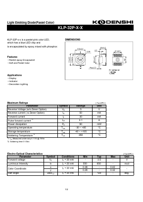 KLP-32P-X-X Datasheet PDF Kodenshi Auk Co., LTD