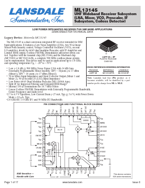 MC13145FTA Datasheet PDF LANSDALE Semiconductor Inc.