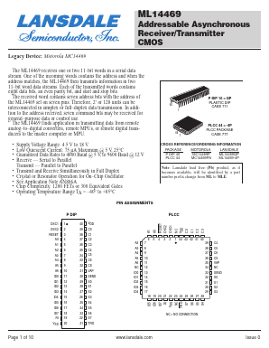 MC14469P Datasheet PDF LANSDALE Semiconductor Inc.