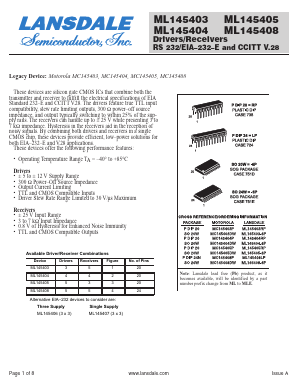 ML145408LP Datasheet PDF LANSDALE Semiconductor Inc.