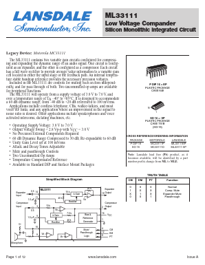 ML33111 Datasheet PDF LANSDALE Semiconductor Inc.