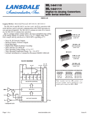 ML144111CP Datasheet PDF LANSDALE Semiconductor Inc.