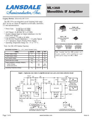 ML1350PP Datasheet PDF LANSDALE Semiconductor Inc.