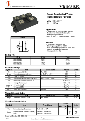 MD100S12P2 Datasheet PDF Shanghai Leiditech Electronic Technology Co., Ltd