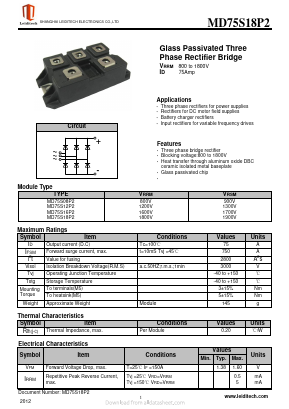 MD75S12P2 Datasheet PDF Shanghai Leiditech Electronic Technology Co., Ltd
