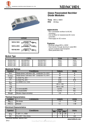 MD36C18D1 Datasheet PDF Shanghai Leiditech Electronic Technology Co., Ltd
